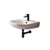 450mm Cloakroom Wall Hung Basin with Matt Black Tap & Waste Package