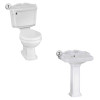 Legend Toilet & Full Pedestal Basin Bathroom Suite - 2 Tap Hole