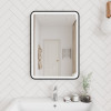 Hydrus Black Frame LED Illuminated Bathroom Mirror 500mm x 700mm