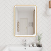 Nuie Hydrus Touch Sensor 700mm x 500mm Brushed Brass Framed Mirror
