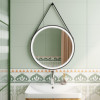 Nuie Salana Touch Sensor 600mm Black Round Illuminated Mirror