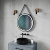 Nuie Salana Touch Sensor 600mm Black Round Illuminated Mirror