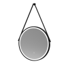 Nuie Salana Touch Sensor 600mm Black Round Illuminated Mirror