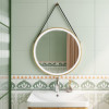 Nuie Salana Touch Sensor 600mm Brushed Brass Round Illuminated Mirror