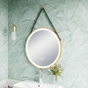 Nuie Salana Touch Sensor 600mm Brushed Brass Round Illuminated Mirror