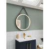 Nuie Salana Touch Sensor 600mm Brushed Brass Round Illuminated Mirror