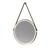 Nuie Salana Touch Sensor 600mm Brushed Brass Round Illuminated Mirror
