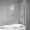 ProTek Square Edge Chrome Bath Screen 800mm x 1400mm x 6mm
