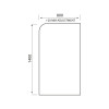 ProTek Arched Edge Brushed Brass Bath Screen 800mm  x 1400 mm x 6mm
