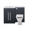 Manhattan Matt Black 1100 L-Shape Complete Combination Furniture Pack (L/H)