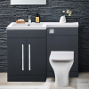 Manhattan Matt Black 1100 L-Shape Complete Combination Furniture Pack (L/H)