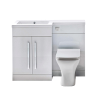Manhattan White Gloss 1100 L-Shape Complete Combination Furniture Pack (L/H)