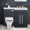 Manhattan Matt Black 1100 L-Shape Complete Combination Furniture Pack (R/H)
