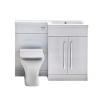 Manhattan White Gloss 1100 L-Shape Complete Combination Furniture Pack (R/H)