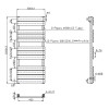 Memphis Chrome Designer Radiator 500mm x 1200mm