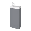 Edge 400mm Satin Grey Floor Standing Cabinet & Basin - 1 Tap Hole
