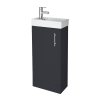 Edge 400mm Soft Black Floor Standing Cabinet & Basin - 1 Tap Hole