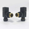 ProTek Square Anthracite Angled Radiator Valves (Pair)
