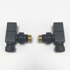 Square Anthracite Angled Radiator Valves (Pair)