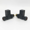 ProTek Square Anthracite Straight Radiator Valves (Pair)