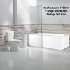 Nuie Melbourne 1700mm P-Shape Shower Bath Package Left Hand