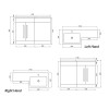 Manhattan Matt Black 1100 L-Shape Complete Combination Furniture Pack (R/H)