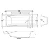 Linton Square 1700mm x 750mm Single Ended Bath & Leg Set