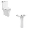 Freya Toilet & Full Pedestal Basin Bathroom Suite - 1 Tap Hole