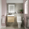 Nuie Freya Rimless Comfort Height Close Coupled Modern Toilet with Push Button Cistern & Soft Close Toilet Seat