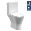 Nuie Freya Rimless Comfort Height Close Coupled Modern Toilet with Push Button Cistern & Soft Close Toilet Seat
