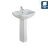 Ava 545mm Basin & Full Pedestal - 1 Tap Hole