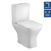 Nuie Ava Rimless Close Coupled Modern Toilet with Push Button Cistern & Soft Close Toilet Seat