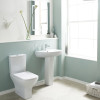 Nuie Ava Rimless Close Coupled Modern Toilet with Push Button Cistern & Soft Close Toilet Seat