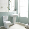 Nuie Ava Rimless Close Coupled Toilet with Push Button Cistern & Soft Close Toilet Seat