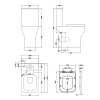 Pro Comfort Height Square Close Coupled Modern Toilet with Push Button Cistern & Soft Close Toilet Seat
