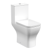 Nuie Ava Comfort Height Close Coupled Modern Toilet with Push Button Cistern & Soft Close Toilet Seat