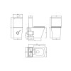 EVO Fully Back To Wall Close Coupled Modern Toilet with Push Button Cistern & Soft Close Toilet Seat
