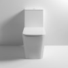 EVO Fully Back To Wall Close Coupled Modern Toilet with Push Button Cistern & Soft Close Toilet Seat