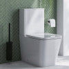 EVO Fully Back To Wall Close Coupled Modern Toilet with Push Button Cistern & Soft Close Toilet Seat