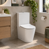 Nuie Freya Rimless Fully Back to Wall Close Coupled Modern Toilet with Push Button Cistern & Soft Close Toilet Seat