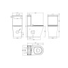 Metro Rimless Fully Back to Wall Close Coupled Modern Toilet with Push Button Cistern & Soft Close Toilet Seat