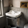 Old London Richmond 560mm Basin & Luxury Chrome Washstand - 1 Tap Hole