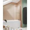 Nuie Curved Hinged Shower Bath Screen with Towel Rail