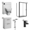 Nuie Black 1200mm x 800mm Rectangluar Complete Shower Enclosure Package