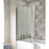 Nuie Pacific 800mm Chrome L-Shaped Bath Screen (Fixed)