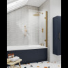 Nuie Pacific Brushed Brass Square Hinged Bath Screen