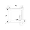 Pearlstone White Square Shower Tray 700mm x 700mm x 40mm