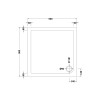 Pearlstone White Square Shower Tray 900mm x 900mm x 40mm