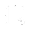 Pearlstone White Square Shower Tray 1000mm x 1000mm x 40mm