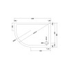 Pearlstone White Offset Quadrant Shower Tray 1200mm x 800mm x 40mm - Left Hand